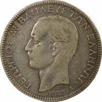 George I - 5 Silver Drachmai - 1875 A Paris