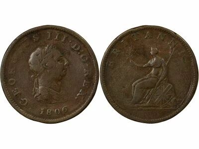 George III - 1/2 Penny, 4th Portrait - 1806 Soho