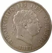 George III - 1/2 Silver Crown, 2nd Portrait - 1817 London