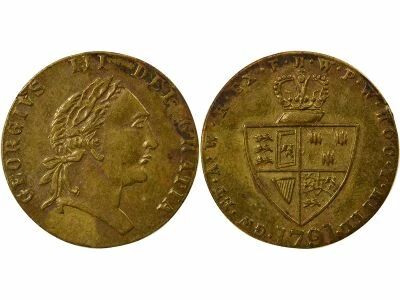 George III - Brass Token, 1/2 Spade Guinea - 1791