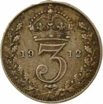 George V - 3 Silver Pence - 1912 London