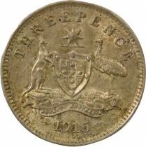 George V - 3 Silver Pence - 1915 London