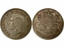 George VI - 50 Silver Cents, 1st Type - 1941 Ottawa