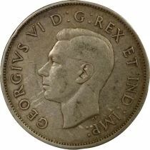 George VI - 50 Silver Cents, 1st Type - 1941 Ottawa
