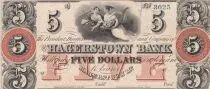 Georgia 5 Dollars - Bank of Hagerstown - Remainder - 1850