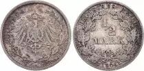 Germania 1/2 Mark 1906A - Crowned Eagle, silver