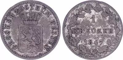 Germania 1 Kreuzer, Ludwig II - 1847