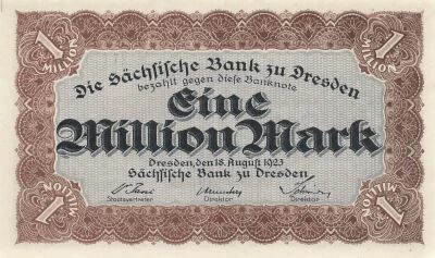 Germania 1 Million Mark - Dresden - 18-08-1923