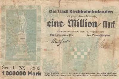 Germania 1 million mark - State of Kirchheimbolanden - 1923