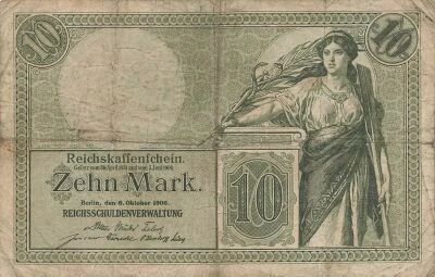 Germania 10 Mark - Reichskassenschein - 1906 - P.9