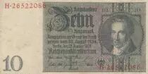Germania 10 Reichsmark - Albrecht D. Thaer - Serial H - 1929 - P.180a