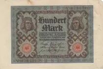 Germania 100 Mark - Bamberg horseman - 7 digit - 1920 - Serial V - P.69a