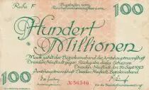 Germania 100 millionen Mark - City of Dresden - Reihe F - 1923