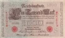 Germania 1000 Mark - Allegorical figures - Red seal - 1910 - 7 digit - Serial M - P.44