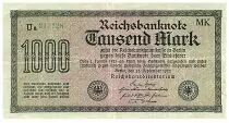 Germania 1000 Mark Dk green on green and lilac - 1922 - VF - P.76