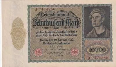 Germania 10000 Mark - Portrait of man by Durer - 1922 - Serial J
