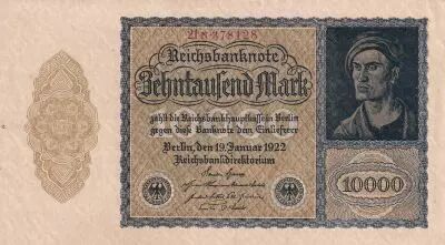 Germania 10000 Mark Portrait of man by Durer - 1922 - Serial 21N.