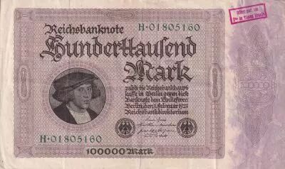 Germania 100000 Mark Gisze - 1923 - Serial H.01