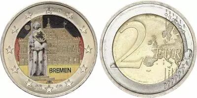 Germania 2 Euros - Bremen - Colorised - J (Hamburg) - 2013