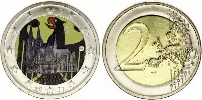 Germania 2 Euros - Cologne Cathedral - Colorised - F Stuttgart - 2011