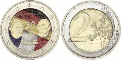 Germania 2 Euros - Elys�e Treaty - Colorised - J (Hamburg) - 2013
