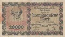 Germania 20 000 Mark - City of Wurttemberg - Number 616538 - 1923