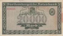 Germania 20 000 Mark - City of Wurttemberg - Number 616538 - 1923
