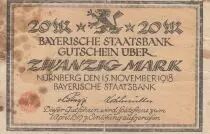 Germania 20 Mark - State of Bayern - Number 705234  - 1918