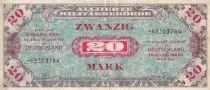 Germania 20 Mark soviet, blue on lt blue - 1944 - without F - VF - P.195d