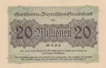 Germania 20 Millionen Mark - Bayerische staatsbank - 1923 - Number 327003