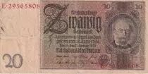 Germania 20 Reichsmark - Werner Von Siemens - 1929 - Serial E with different numbers