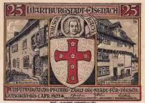 Germania 25 Pfennig -  Eisenach - Notgeld - 1922