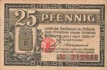 Germania 25 Pfennig - Bitburg - Notgeld - 1920