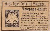 Germania 25 Pfennig - Telephon-Billet