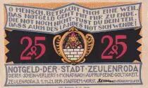 Germania 25 Pfennig - Zeulenroda - Notgeld - 1921