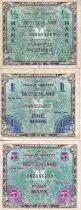 Germania 3 Notes - blue on lt blue - 1944 - 9 digit with F - P.193a