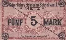 Germania 5 Mark - Brown - Metz - 1917