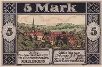 Germania 5 Mark - Maulbronn - Notgeld - 31-12-1918 - AU