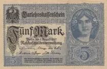 Germania 5 Mark - Woman, crown - 1917 - Serial O - P.56b