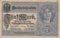 Germania 5 Mark - Woman, crown - 1917 - Serial Q - P.56b