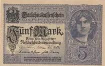 Germania 5 Mark - Woman, crown - 1917 - Serial Z - P.56b