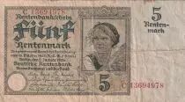 Germania 5 Rentenmark - Young girl - Three - Letter C - P.169