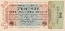 Germania 50 Milliarden Mark  - Reichsbanknote 1923 - Serial UB 20 - * 095619