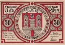 Germania 50 Pfennig - Colditz - Notgeld - 1921