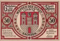 Germania 50 Pfennig - Colditz - Notgeld - 1921