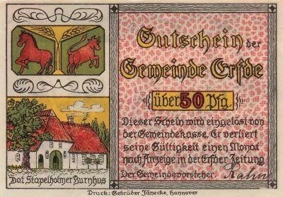 Germania 50 Pfennig - Erfde - Notgeld