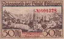 Germania 50 Pfennig - Esslingen - Notgeld - 1921