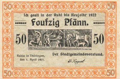 Germania 50 Pfennig - Ruhla - Notgeld - 1921