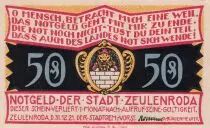 Germania 50 Pfennig - Zeulenroda - Notgeld - 1921