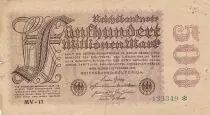Germania 500 millionen Mark - Reichsbanknote - Serial MV-17 - 1923